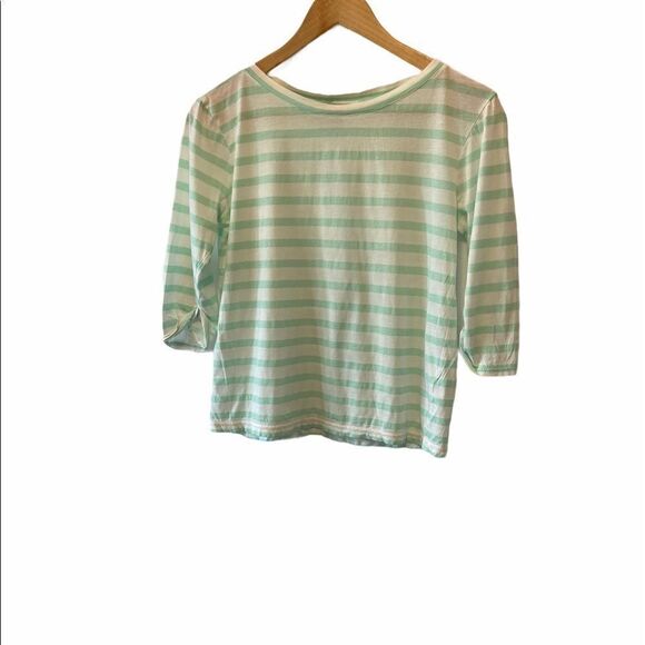 J CREW Mint&White Striped Lightweight BoatNeck Too - Picture 2 of 7